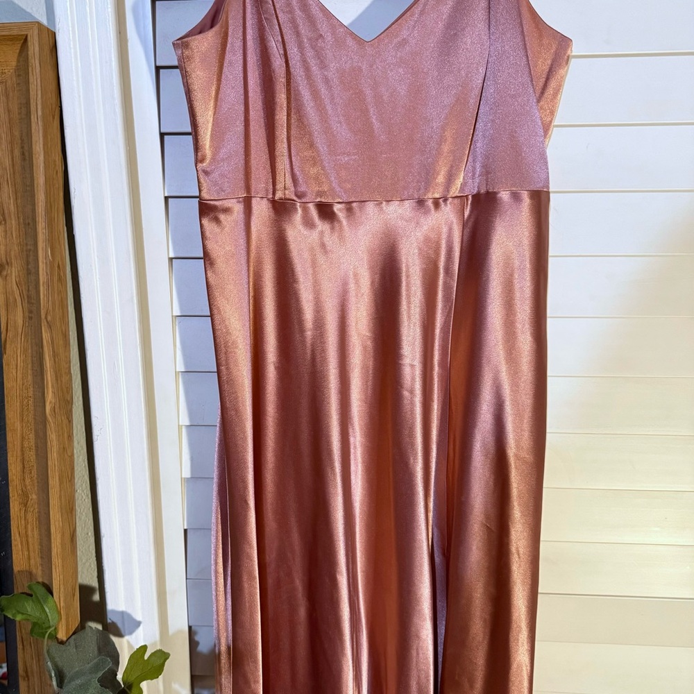 Rose Gold Satin Bridesmaid Dress